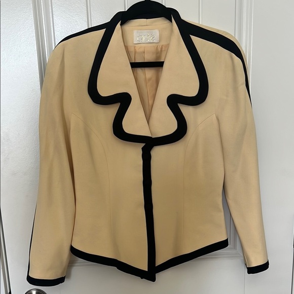 Vintage Cache piped fitted Blazer Evening Lady Jacket - Picture 1 of 9